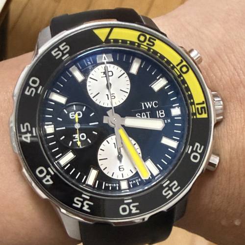 好L新淨😂 IWC 萬國錶 海洋時計 Aquatimer Chronograph (IW376702) 鋼帶/膠帶套裝 ...