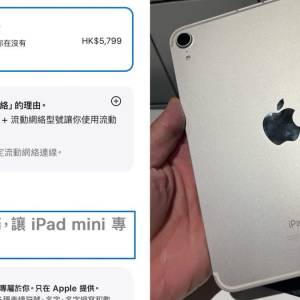 5G 版iPad mini7 128gb，電池健康度100，全套齊送碳纖維機殼！4000不議！