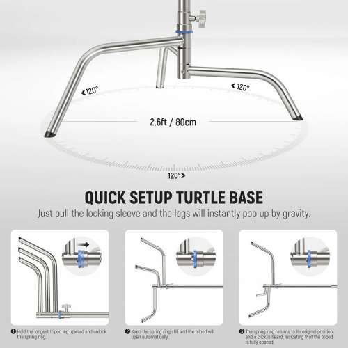 Neewer SC320Q Stainless Steel C-Stand with Boom Arm (10.5')