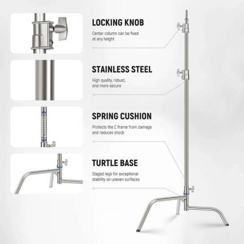 Neewer SC320Q Stainless Steel C-Stand with Boom Arm (10.5')