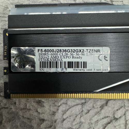 G.Skill Trident Z5 Neo RGB DDR5-6000 CL28 64GB (32GBx2) 黑色 (AMD EXPO)
