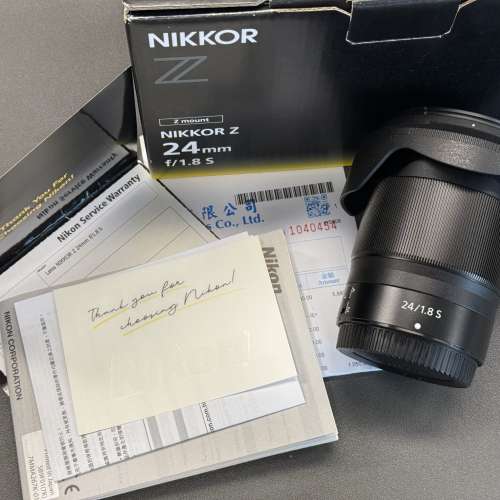 Nikon Z 24mm 1.8S 24 1.8 for Z9 Z8 Z7 Z6 Z5 Zf Z50 Z30 Zfc