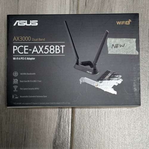 ASUS PCE-AX58BT Wi-Fi 6 (802.11AX) AX3000 Dual-Band PCI-E Wi-Fi Adapter
