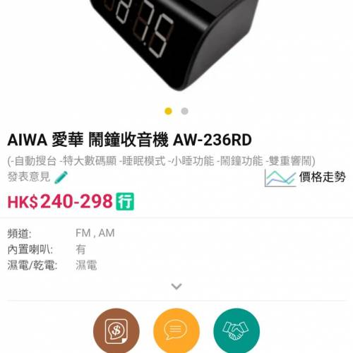 Aiwa AW236RD AM/FM Alarm Clock Radio,整體90%新，買左比媽咪不合吾夠大，現放售$150