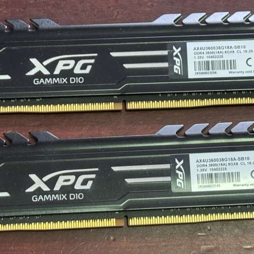 XPG GAMMIX D10 DDR4 3600MHz 8GB RAM &times;2