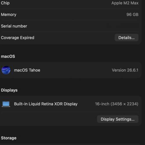 MacBook Pro 16-Inch M2 Max 96 GB RAM, 1 TB Storage