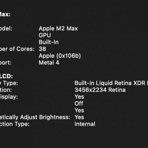 MacBook Pro 16-Inch M2 Max 96 GB RAM, 1 TB Storage