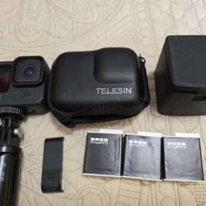 GoPro12，3電+充電盒+保護套+側蓋+手柄+手持雲臺