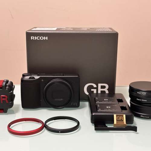 95%新 Ricoh GR iii 連廣角 微距鏡 大量配件