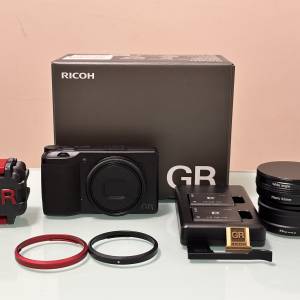 95%新 Ricoh GR iii 連廣角 微距鏡 大量配件