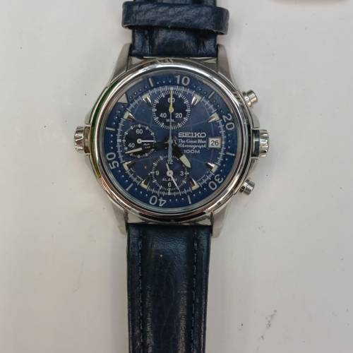 (全球唯一全新貨)Vintage Seiko The Great Blue Sapphire Alarm Chronograph