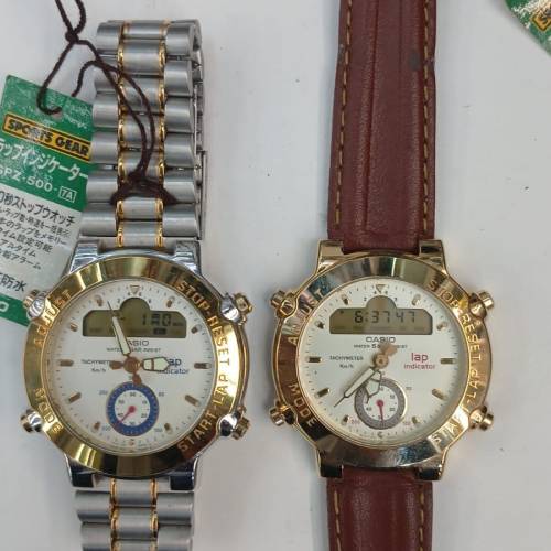 ( 全球唯一全新貨 )古董1991 Casio GPZ-501 Speed-Master w/Lap Counter Ana-Digit...