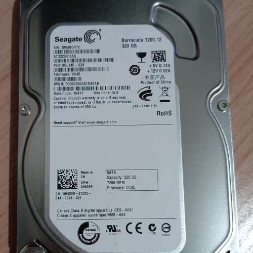 3隻Seagate 3.5" harddisk