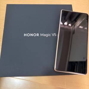 香港行貨 HONOR 榮耀 Magic V5 曙光金色 99% 新 折疊手機 16+512GB