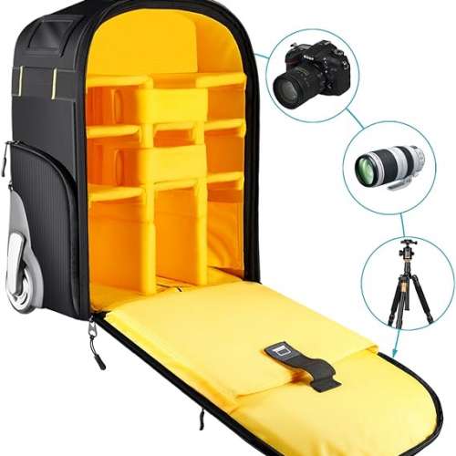 Neewer NW-8903 2-in-1 Wheeled Camera Backpack Trolley Case