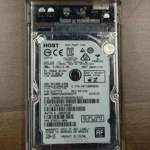 HGST 1TB HDD 2.5"