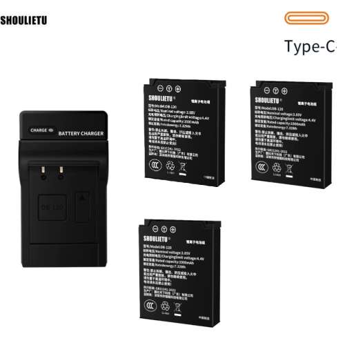 Shoulietu DB-120 Li-ion Battery With USB-C Charger For Ricoh GR IV / GR IV HDF