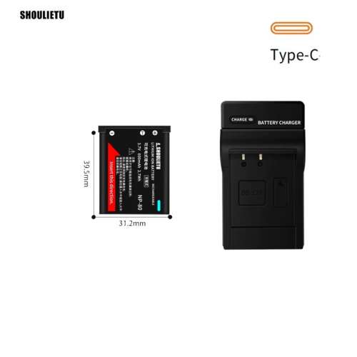 Shoulietu NP-110 / NP-160 Li-ion Battery With USB-C Charger For Casio Cameras ...