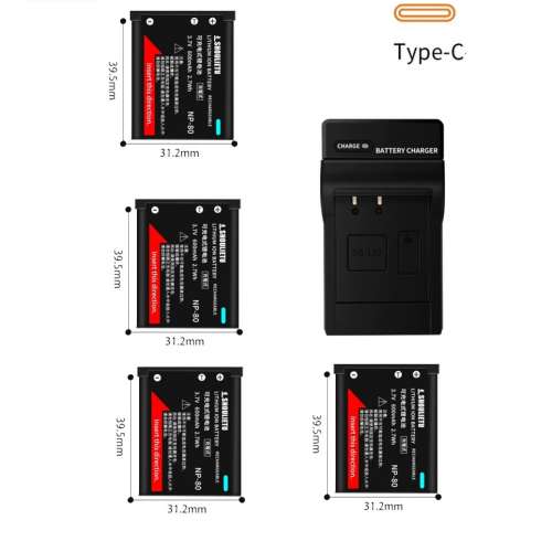 Shoulietu NP-110 / NP-160 Li-ion Battery With USB-C Charger For Casio Cameras ...
