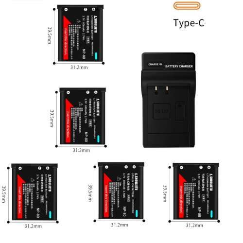 Shoulietu NP-110 / NP-160 Li-ion Battery With USB-C Charger For Casio Cameras ...