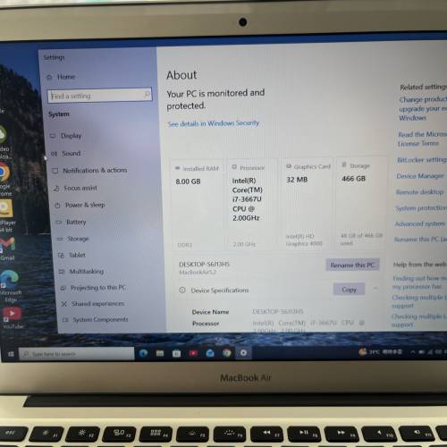 MacBook Air 13.3 (留意描述）