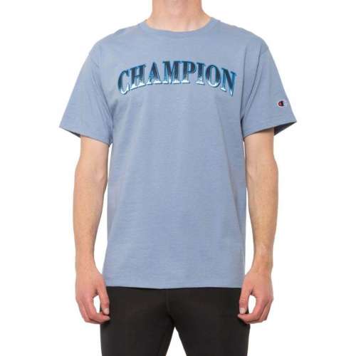 買🎯新送舊、買一送一🎯🇺🇸 美版 Champion 經典大Logo字 Tee 淺藍色 中碼 + 綠色 細...