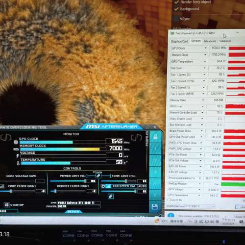 rtx3060ti 8g正常使用，已清灰換導熱膏，靚仔