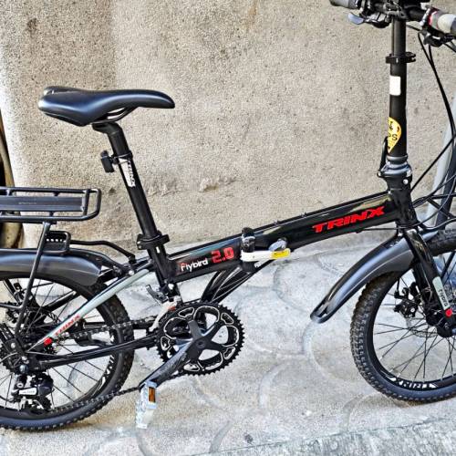 Trinx flybird 2.0摺疊車20吋16速碟煞新舊如圖100%work附前後燈沙板貨架車鈴車鎖已...