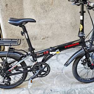 Trinx flybird 2.0摺疊車20吋16速碟煞新舊如圖100%work附前後燈沙板貨架車鈴車鎖已...