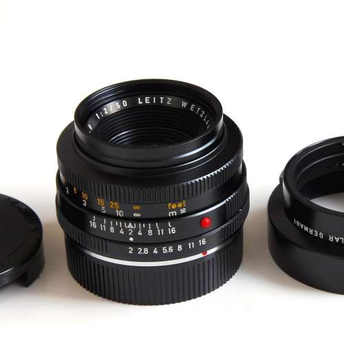 Leica 50mm f2 Summicron-R 3-cam West Germany with original hood  95% new