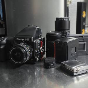 Mamiya 645 Pro TL, 3 lenses, motorized grip, 2 120film back and accessories