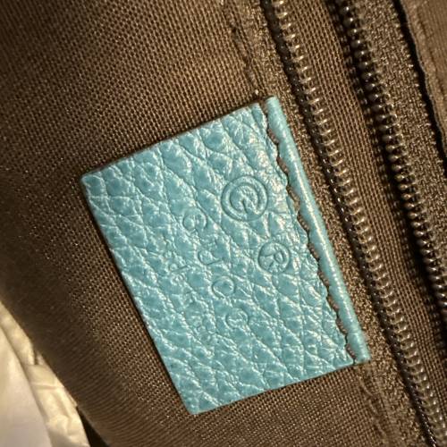 真品Gucci 湖水藍真皮斜孭袋