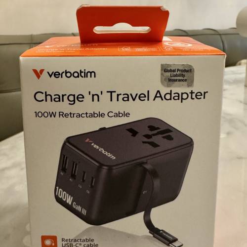 [抽獎獎品] Verbatim Charge &lsquo;n&rsquo; Travel Adapter 100W (內建線纜/USB-C)