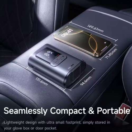 Baseus Car Air Pump LCD Digital Display Wireless Electric Tire Inflator *Compact