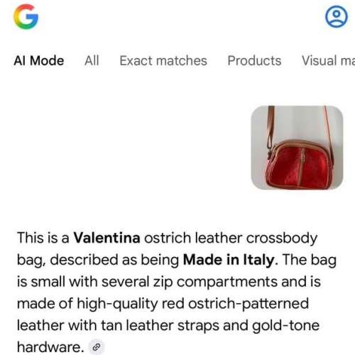 Made in Italy Valentina ostrich leather crossbody