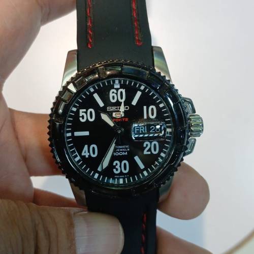 Vintage Seiko 4R36-00N0 100Meters Automatic Military Watch W/Rotatable Bezel