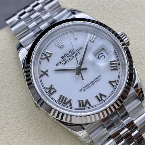 勞力士Rolex 日誌型 m126234-0025 36mm 白麵 羅馬盤 VS
