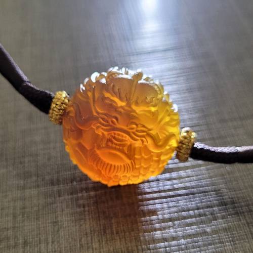 天然緬甸琥珀龍珠 23mm