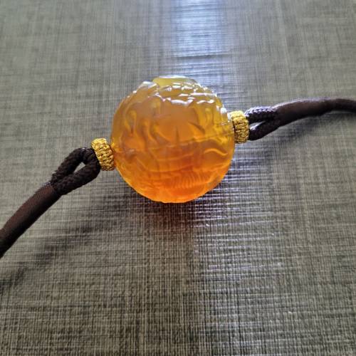 天然緬甸琥珀龍珠 23mm