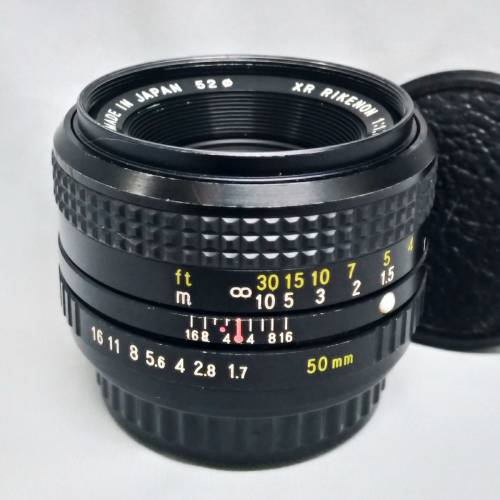 Ricoh 麗確/理光 50mm F1.7 XR Rikenon 第1代 (富岡光學 代工)金屬身,最近0.45m PK...