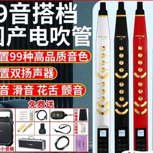 呢款i9電子吹管，內置99種音色，仲有雙揚聲器，唔使駁出面啲嘢都聽到聲