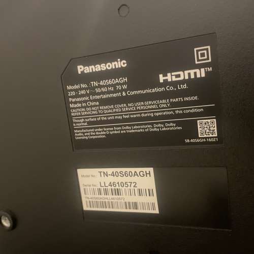 Panasonic 40&rdquo; smart TV