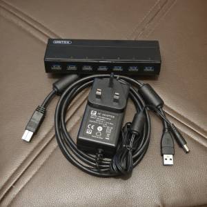 UNITEK 7 Port USB 3.0 Hub 連 火牛 USB線