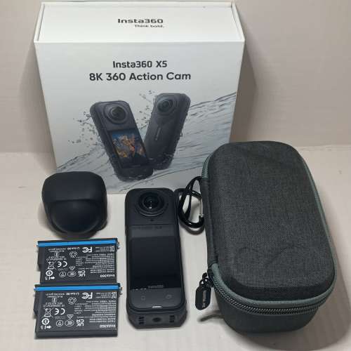 [觀塘實體店] 二手 Insta360 X5 (共2電+鏡頭保護套+機身收納包) 行貨保養到26年12...