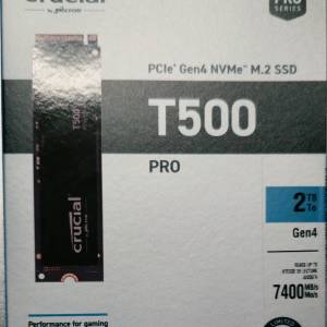 全新 Crucial T500 2TB PCIe 4.0 NVMe M.2 SSD (CT2000T500SSD8)