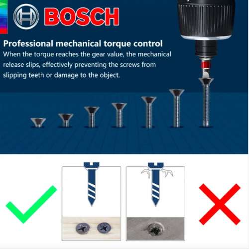 Bosch GO 3 + 25pcs common bits SET ,Torque Adjustment (7+1) , w/3 LED ring