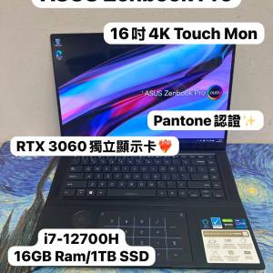(4K Touch Mon RTX 3060 🔥) Asus Zenbook Pro 16X 4K 60Hz OLED Touch Mon Intel i7-