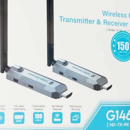 全新無線投屏器覆蓋範圍150M HDMI wireless transmitter & receiver kit not Dell ...