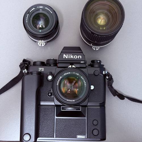 Nikon F3 HP + MD4 + Ais 50 F1.4, 24 F2.8 & 28-85 F3.5-4.5