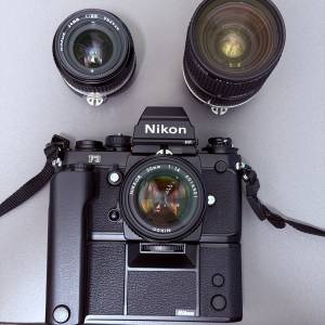 Nikon F3 HP + MD4 + Ais 50 F1.4, 24 F2.8 & 28-85 F3.5-4.5